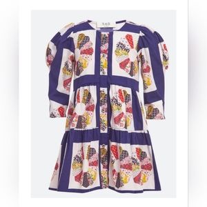 Sea NY Pippin long sleeve printed patchwork dress